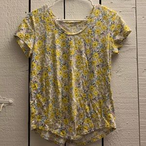 Loft vintage soft yellow and pink flowers tee